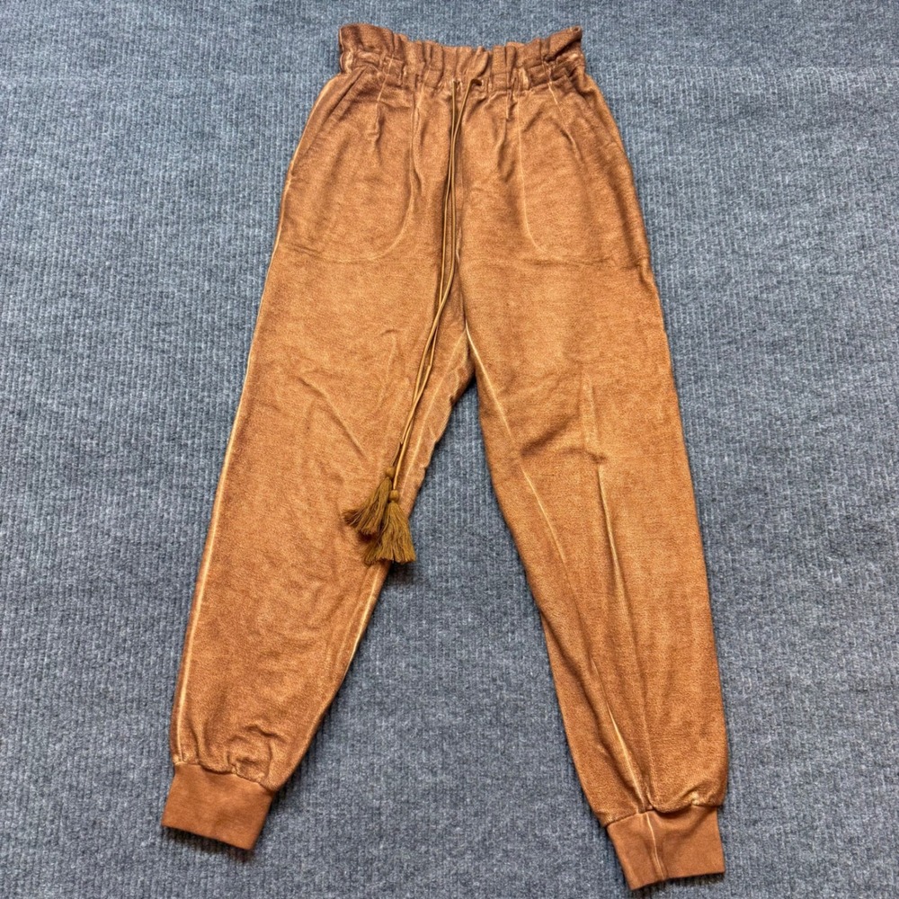 Something Navy Meghan Joggers Womens XS Washed Brown Paperbag French Terry